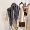 Lenço de seda 70cm, não faz bolinhas, fino, com estampa de letras, design simples, estilo coreano, lenço quadrado pequeno, versátil para mulheres, adequado para primavera e outono