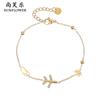 Pulsera de acero inoxidable para avión con incrustaciones de diamantes simple de moda para explosiones transfronterizas, nicho elegante de temperamento, pulsera para novias al por mayor