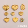 Accesorios para Collares DIY de Venta Caliente Transfronterizos Europeos y Americanos Acero Inoxidable Chapado en Oro de 18K Cuentas de Pegamento Rosa Punto Diamante Corazón Colgante para Mujeres