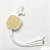 Cabo de Dados Retrátil Ecológico de Bambu Dois em Três para Celular Quatro em Um Cabo de Carregamento Rápido Adequado para Apple Huawei