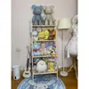 Estante de Hierro para Exhibición y Almacenamiento de Figuras de Modelo Mesa de Noche de Dormitorio Mesita Lateral Muñecos de Felpa Almacenamiento de Cosméticos