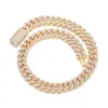 Joias da Moda Masculina Outono 2025 Corrente Cubana de 20mm Quatro Fileiras de Zircônia Tampa Flip Estilo Doce Cool Colar Geométrico Losango