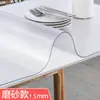 Fabricante Mesa de Centro de Plástico Vidro Macio Toalha de Mesa à Prova d'Água, Anti-Escaldante e à Prova de Óleo PVC Transparente Tapete para Mesa de Jantar Borda Espessada 5 mm