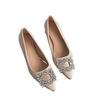 Zapatos Versátiles y Elegantes Estilo Hada Francés 2025 Nuevos Elegantes Satén Punta Afilada Tacones Gruesos Mostrando Longitud de Pierna Tacones Altos