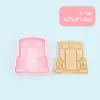 Serie Cena a la Luz de las Velas Molde 3D para Galletas, Molde de Repujado para Fondant de Galletas, Vela, Copa de Vino y Plato de Cena, Horneado Creativo