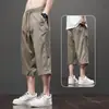 Pantalones Cortos de Verano Finos para Hombre, Pantalones Casuales Rectos Holgados, Pantalones de Verano Versátiles Transpirables, Talla Grande, Ligeramente Elásticos