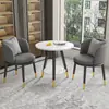 Conjunto de Mesa e Cadeiras de Lazer para Varanda da Moda, Mesa Redonda Simples de Camada Dupla para Recepção e Negociação, Uma Mesa e Duas Cadeiras, Conjunto de Três Peças para Receber Convidados