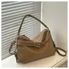 Bolsa Tote de Braço com Design Personalizado Retrô para Mulheres 2025 Inverno Novo Estilo Roupas Diárias de Trabalho Bolsa de Ombro Transversal