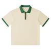Camiseta POLO de doble color marca marea pesada 240g LOGO suelta solapa manga corta camiseta ropa de clase personalización bordado