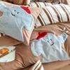 Ins Elefante de Dibujos Animados Bordado Otoño e Invierno Engrosado Cálido Leche Terciopelo Juego de Cuatro Piezas Franela Coral Terciopelo Ropa de Cama