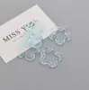 Pingente Flor Acrílica Transparente 30mm com Furos para Brincos DIY Caseiros Acessórios de Chaveiro Material para Pingente