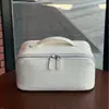 Bolsa de Cosméticos Blanca Estilo Ins Más Vendida con Patrón de Cocodrilo, Bolsa de Almacenamiento de Cosméticos Portátil para Viaje de Gran Capacidad