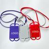 Lanyard de silicona para teléfono móvil con tarjetero, logotipo imprimible, forma universal, creativo, de silicona, resistente a caídas, tarjetero para teléfono móvil