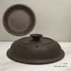 Colección de Tapas Negra y Marrón, Tapa Universal para Olla de Cerámica Negra de Arena Morada, Accesorios de Tapa para Cazuela Olla Eléctrica de Cocción Lenta Resistente a Altas Temperaturas
