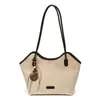 Bolsa de ombro estilosa e chique estilo coreano para mulheres, nova coleção 2026, bolsa de ombro de camurça color block, grande capacidade, adequada para o dia a dia, bolsa tote