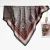 Bufanda Grande Azul de Algodón Lino con Patrón de Anacardo 90% Bufanda de Seda Protector de Cuello Estilo Coreano para Mujer Chal Pañuelo Fino para la Cabeza Bufanda de Terciopelo Rosa