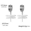 Colgante de Libélula Aretes Colgantes para Mujer Accesorios de Acero Inoxidable Aretes Colgantes de Aro Joyería de Moda Aretes de Acero Inoxidable
