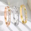 Pulsera Niche Estilo Ins Europea y Americana Acero Titanio Hueca Diamante Pulsera Mujer Acero Inoxidable Números Romanos Pulsera Pulsera