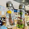 Grande capacidade de vidro 2000ML tampa dupla masculina xícara de chá de alta aparência ao ar livre resistente a altas temperaturas portátil 1000 copo de água