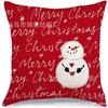 Fronha de Natal de inverno quente transfronteiriça Papai Noel Boneco de neve Pinho Sofá Fronha de linho decorativa