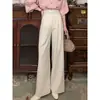 Conjunto de Dos Piezas para Mujer: Camisa Retro Estilo Hong Kong con Glaseado Morado, Cuello en V, Estilo Commuter; Pantalones Casuales Lisos de Cintura Alta, Ajustados, con Pliegues