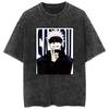 Camiseta Retrô Lavada Rua Hip Hop Anime Jujutsu Kaisen Feitiço Batalha Casual Algodão Verão Manga Curta