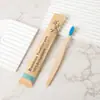 Cepillos de Dientes de Bambú Transfronterizos para Adultos, Cepillos de Dientes de Bambú Planos con Cerdas Suaves, Bolsas de Papel Kraft Biodegradables, Cepillos de Dientes de Colores con Cerdas Suaves