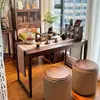 Mesa de Té para Balcón de Madera de Ébano con Estilo Tradicional, Adecuada para Uso Doméstico en la Sala de Estar o el Balcón, Mesa de Té Integrada para Apartamentos Pequeños