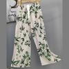 Pantalones de Pijama de Algodón Finos de Verano para Mujer con Estampado de Dibujos Animados, Pantalones de Pierna Ancha para Mujeres Embarazadas, Tallas Grandes, Adecuados para Usar Afuera, Pantalones Largos de Algodón, Exportación