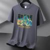 Camiseta de manga corta de algodón Xinjiang de 220 g, moderna e informal, de algodón puro, para hombre y mujer, de verano, con cuello redondo y media manga para estudiantes.