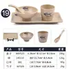 Mesa para panela quente de melamina conjunto de quatro peças louça comercial Conjunto de xícara colher prato prato de osso de plástico restaurante hotel louça de apoio