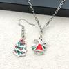 Mezcla de 20 gotas navideñas de aceite blanco K, aleación, accesorios de joyería DIY, Papá Noel, muñeco de nieve, campana, alce, pulsera colgante