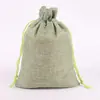 Venda Direta da Fábrica Sacos de Linho com Cordão, Sacos de Linho com Cordão para Embalagem de Joias, Sacos Pequenos de Pano de Linho para Arroz e Chá Atacado