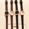 Reloj de Venta Caliente Transfronterizo para Estudiantes Coreano Simple y Lindo Reloj de Pareja de Secundaria Retro Literario de Correa Delgada y Esfera Pequeña