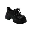 Mocasines de plataforma estilo británico para mujer, colección otoño 2026, diseño con cuentas, tacones gruesos, efecto adelgazante, versátiles, zapatos para mujer que aumentan la altura