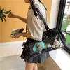 Bolso de mano para niña estilo 2D de estudiante, bolso cruzado transparente, bolso de hombro versátil, bolso con compartimento oculto para conciertos