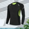 Ropa interior deportiva de manga larga ajustada para hombre al por mayor, ropa de entrenamiento de alta elasticidad para correr, camiseta base para baloncesto, ropa de fitness