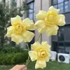 Rosa noruega artificial de 3 cabezas, flores artificiales para boda y decoración del hogar, venta al por mayor