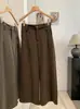KEKEZOON Cielo Estrellado Medio Elástico Cintura Alta Color Sólido Pierna Recta Adelgazante Casual Petite Pantalones de Nueve Puntos Mujer 9325