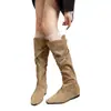 Botas Altas de Felpa para Mujer 2026 Otoño Invierno Nuevo Estilo Aumento Interno de Altura Punta Puntiaguda Hace que las Piernas Parezcan Delgadas Botas Apiladas Botas de Montar Botas Largas de Moda