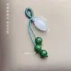 Suministro directo al por mayor Jade ágata natural hebilla de seguridad de calabaza pulsera con colgante de loto pequeños accesorios deslizantes para bricolaje