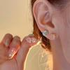 Pendientes Geométricos Minimalistas Super Elegantes con Piedra Ojo de Gato para Mujer, Pendientes de Moda Elegantes Estilo Ins, Apilables y Elegantes Accesorios para Orejas