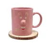 Caneca Cerâmica Embossing Cartoon 11oz com Expressão de Nariz Pequeno, Caneca para Presentes de Festival Infantil, Exportação Personalizada