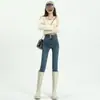 Jeans Skinny para Mujer 2025 Nuevas Explosiones Negro Cintura Alta Ajustados Estilo Lápiz Pantalones Skinny Primavera y Otoño