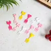 Serie de 10 piezas tenedor de fruta de dibujos animados para el hogar animal lindo señal Bento traje de señal decorativa creativa para bento