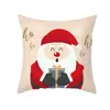 Funda de Almohada Navideña Transfronteriza Estampado de Dibujos Animados Almohada Navideña para el Hogar Cojín para Sofá
