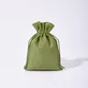 Bolsa de Lino con Cordón Bolsa de Regalo de Navidad Joyería Logotipo Impreso Juguete Pulsera Bolsa de Tela Pequeña Bolsa de Lino con Cordón Personalización