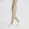 Calça de Fitness Yoga Harem Casual Solta de Cintura Alta com Cordão Secagem Rápida Proteção Solar Esportiva para Corrida Feminina