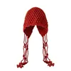 Nuevo Sombrero de Lana Cálido con Borlas para Otoño e Invierno, Gorro Tejido a Mano para Mujer, Versátil, Moderno, Estilo Étnico, Sombrero de Punto
