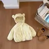 Nuevo Abrigo de Algodón Estilo Invierno para Bebés Niños y Niñas con Orejitas, Chaqueta de Algodón Gruesa y Cálida con Capucha, Ropa de Algodón Versátil
